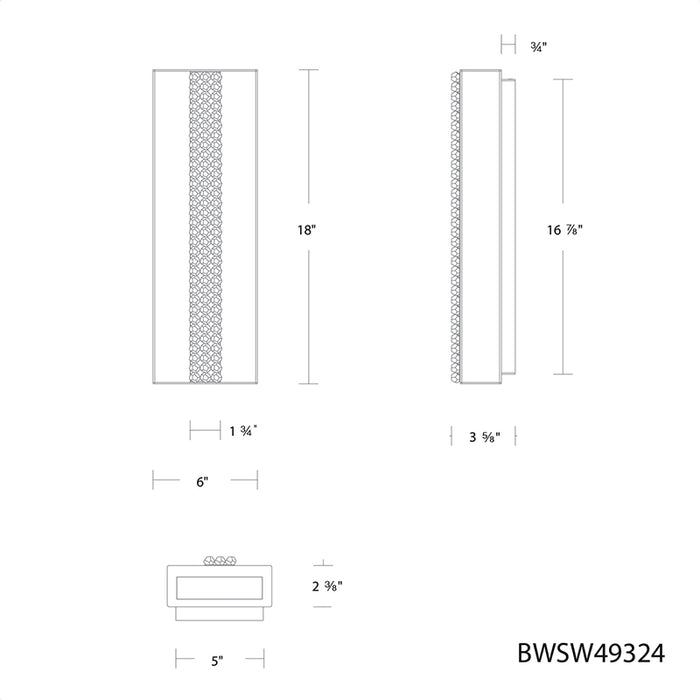 Schonbek Beyond BWSW49318 Cascade 18" Tall LED Outdoor Wall Light