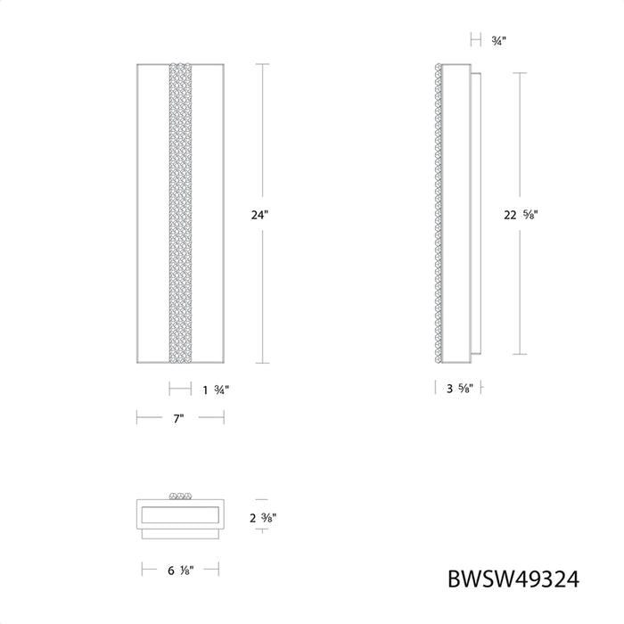 Schonbek Beyond BWSW49324 Cascade 24" Tall LED Outdoor Wall Light