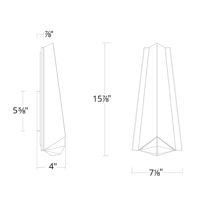 Schonbek Beyond BWSW52516 Lanie 1-lt 16" Tall LED Outdoor Wall Sconce, 4CCT Selectable