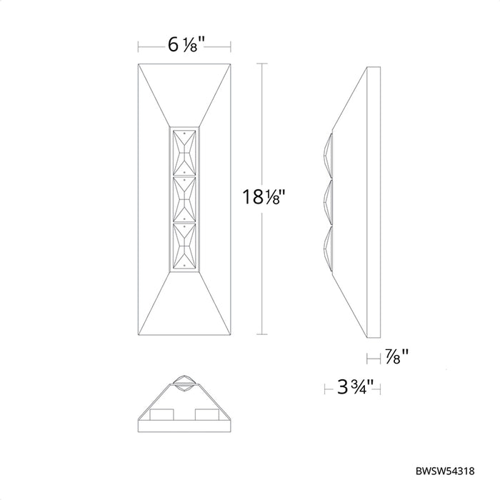 Schonbek Beyond BWSW54318 Vida 18" Tall LED Outdoor Wall Light