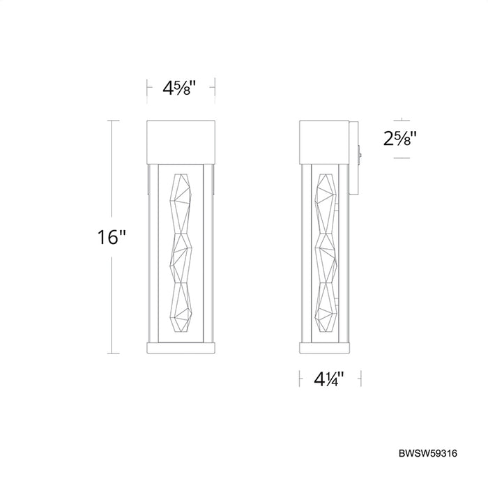 Schonbek Beyond BWSW59316 Polar 16" Tall LED Outdoor Wall Light