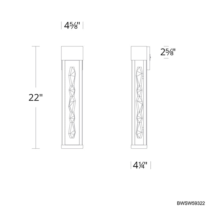 Schonbek Beyond BWSW59322 Polar 22" Tall LED Outdoor Wall Light