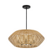 Hinkley 10385-LV Luca 5-lt 28" LED Outdoor Chandelier - Black/Camel Ratten