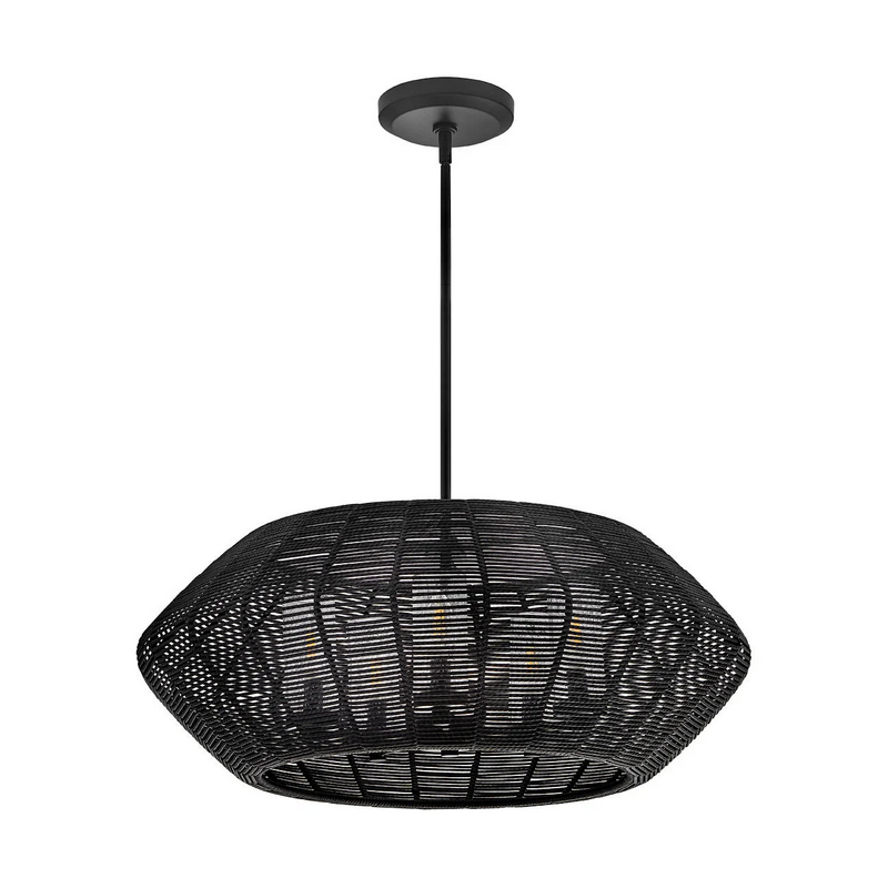 Hinkley 10385-LV Luca 5-lt 28" LED Outdoor Chandelier - Black