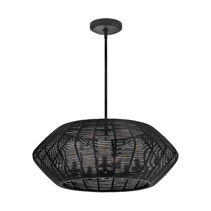 Hinkley 10385-LV Luca 5-lt 28" LED Outdoor Chandelier - Black