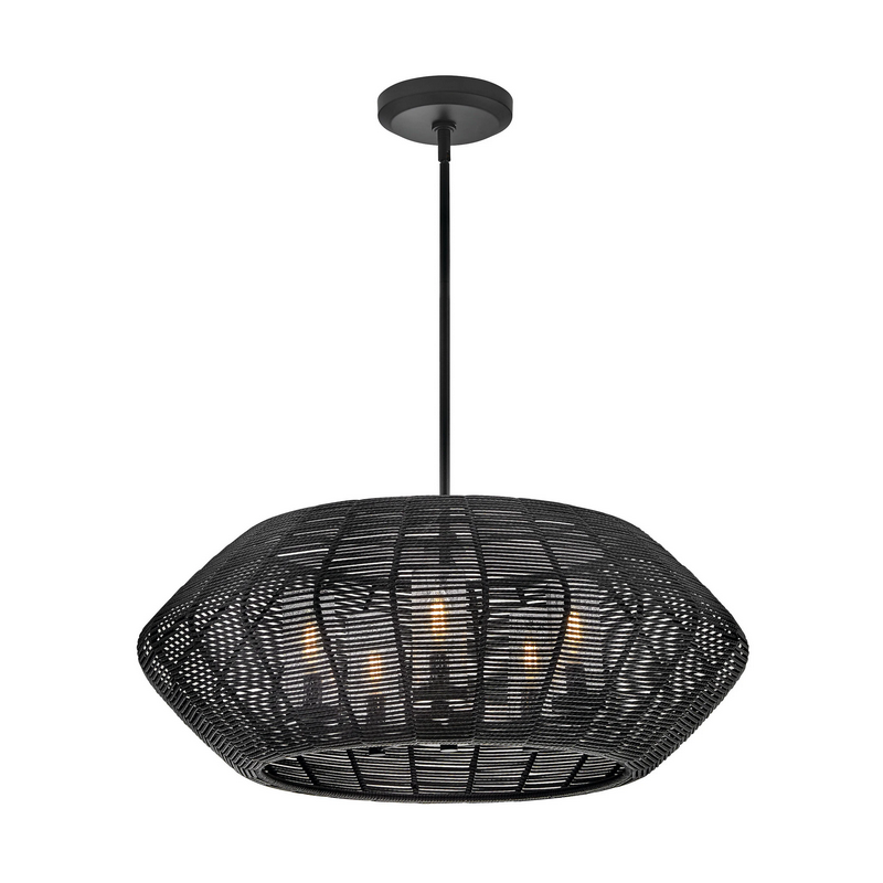 Hinkley 10385-LV Luca 5-lt 28" LED Outdoor Chandelier - Black