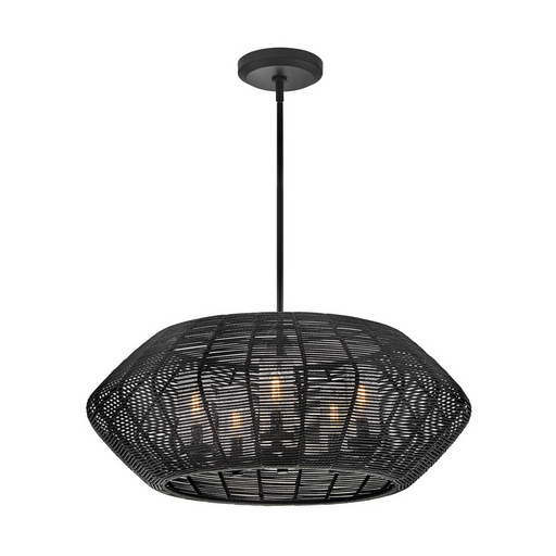 Hinkley 10385-LV Luca 5-lt 28" LED Outdoor Chandelier - Black