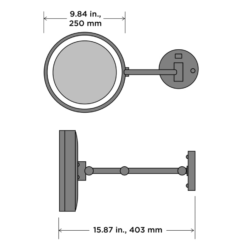 Electric Mirror MM-BLU-WM Blush LED Wall Mount Makeup Mirror