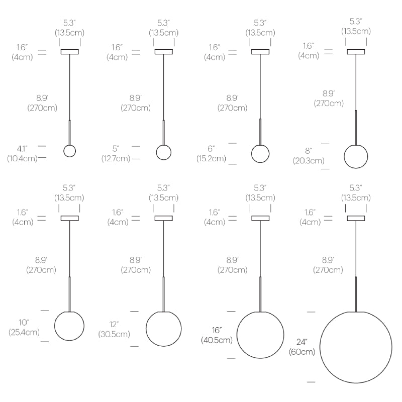Pablo Designs Bola Sphere 12" LED Pendant