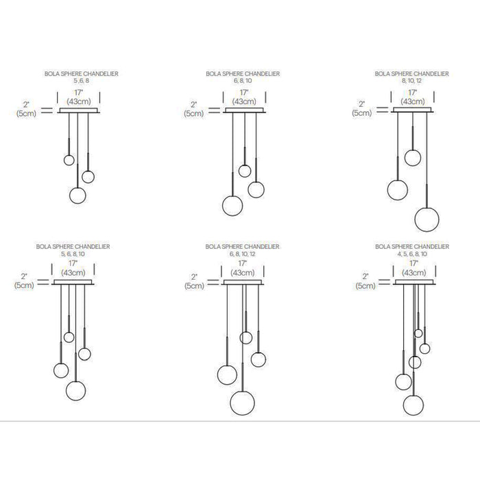 Pablo Designs Bola Sphere LED Chandelier