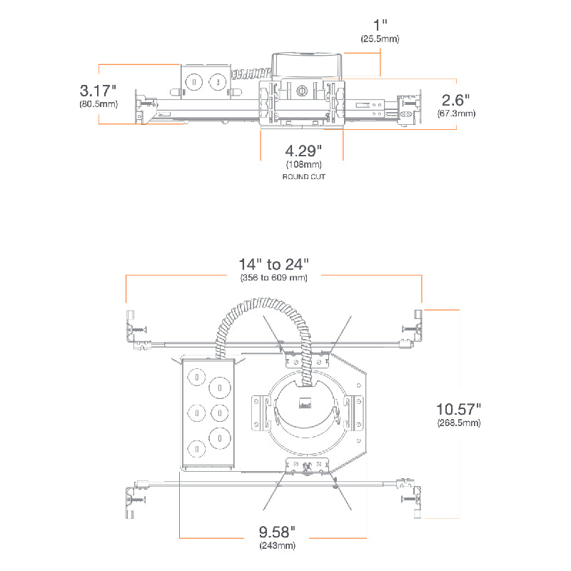 DMF C Series 4" LED Round New Construction Downlight, 2000lm
