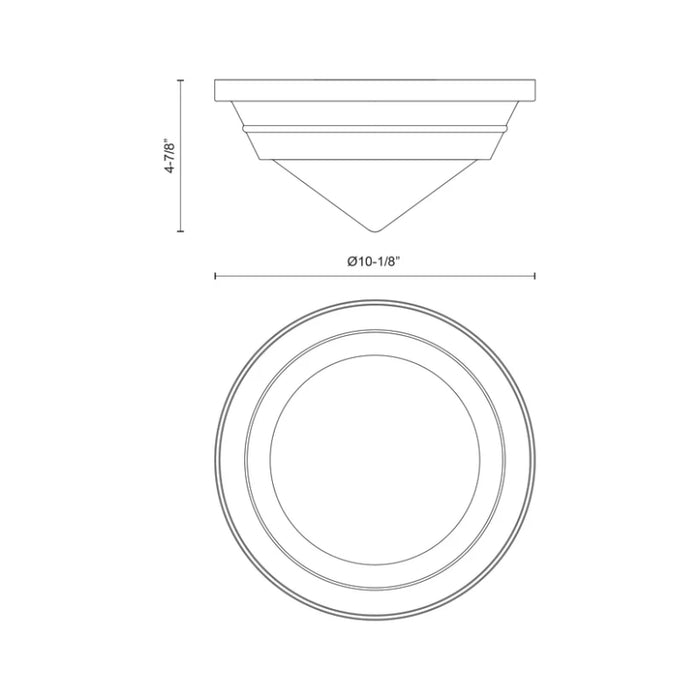 Alora FM348010 Willard 1-lt 10" Flush Mount