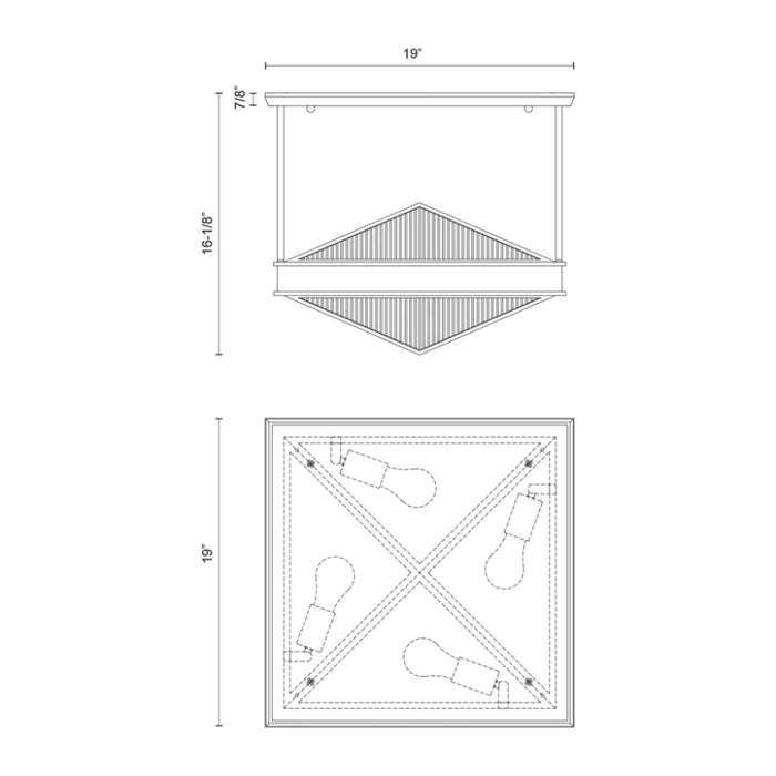 Alora SF332919 Cairo 4-lt 19" Semi Flush Mount
