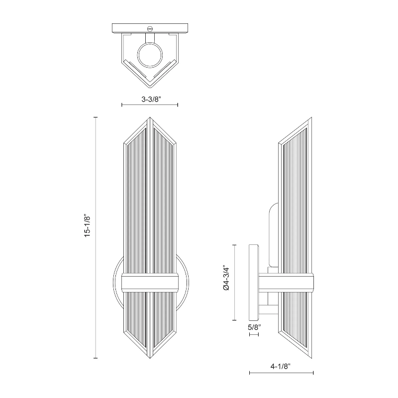 Alora WV332904 Cairo 1-lt 15" Tall Vanity Light