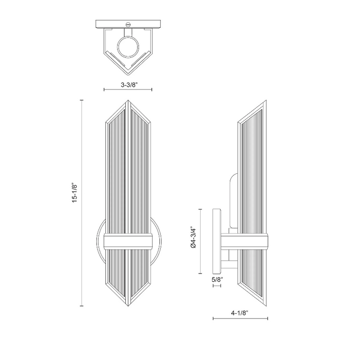 Alora WV332904 Cairo 1-lt 15" Tall Vanity Light