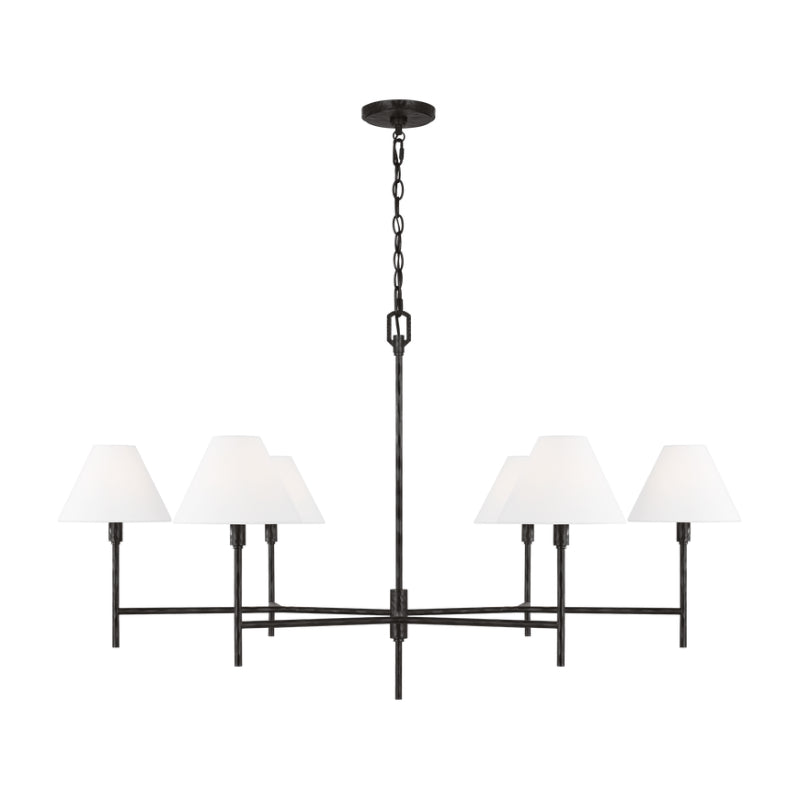 Visual Comfort CC1786 Ridgewood 6-lt 48" Extra Large Chandelier - Aged Iron