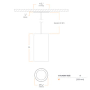 DMF C Series 4" LED Round Cylinder, Cord Mount, 2000lm