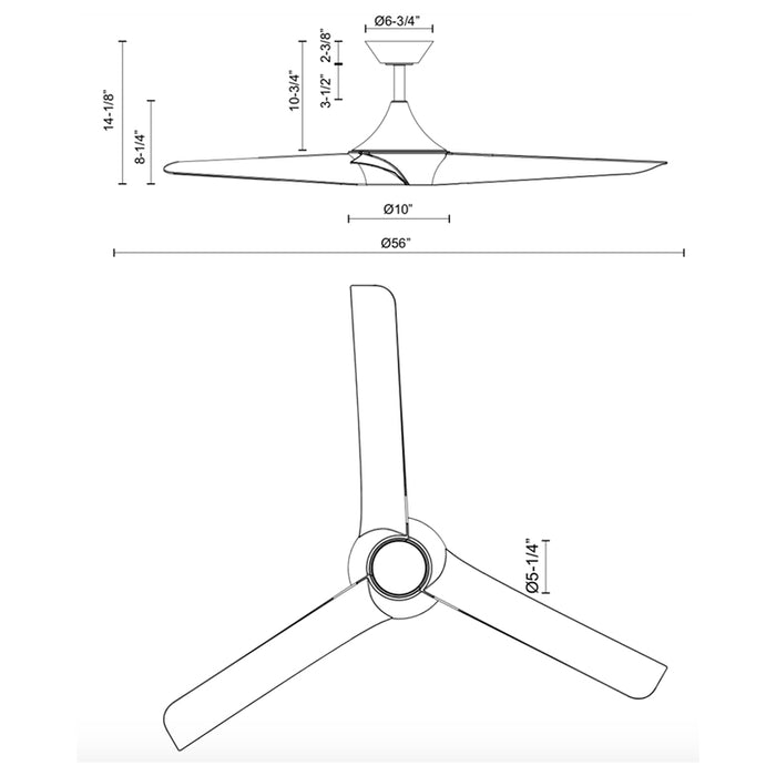 Alora Mood Emiko 56" Ceiling Fan with LED Light Kit