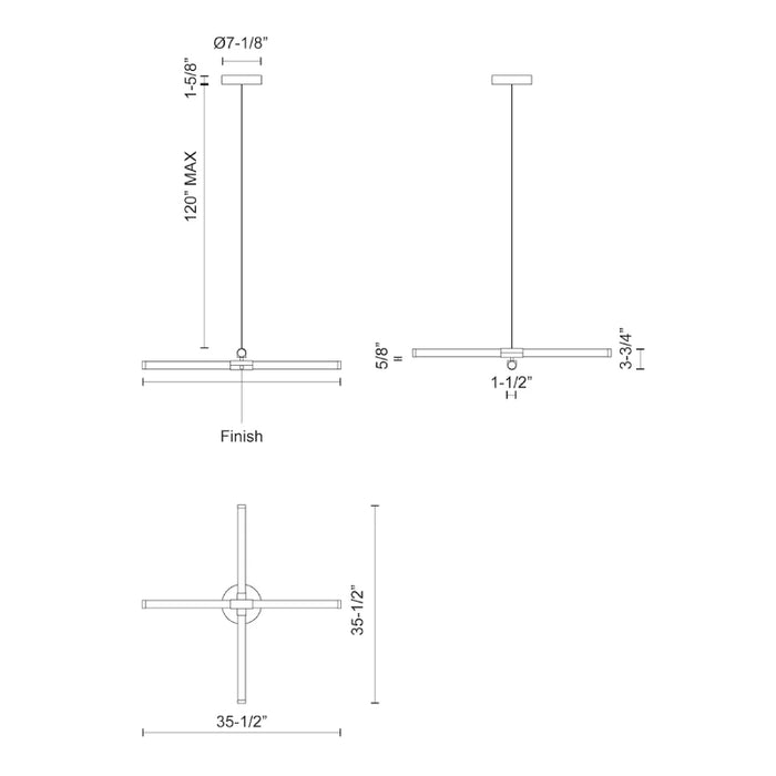 Kuzco CH18537 Akari 37" LED Chandelier