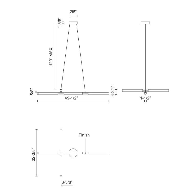 Kuzco CH18548 Akari 48" LED Chandelier