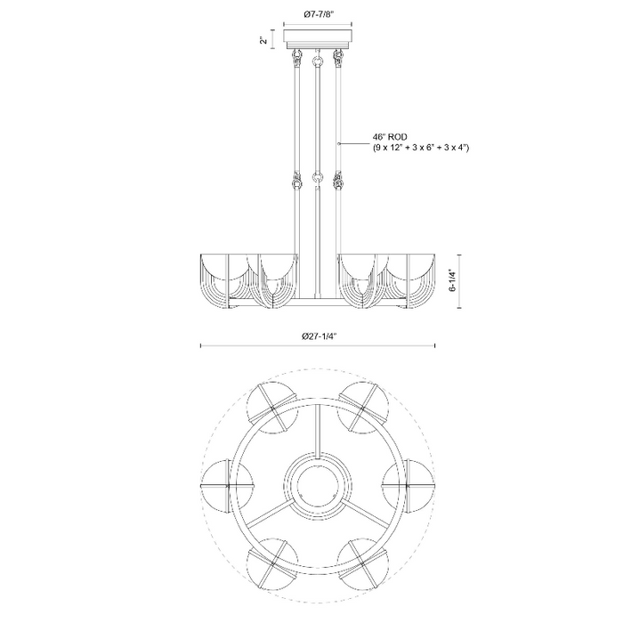 Alora CH362627 Colette 6-lt 27" LED Chandelier