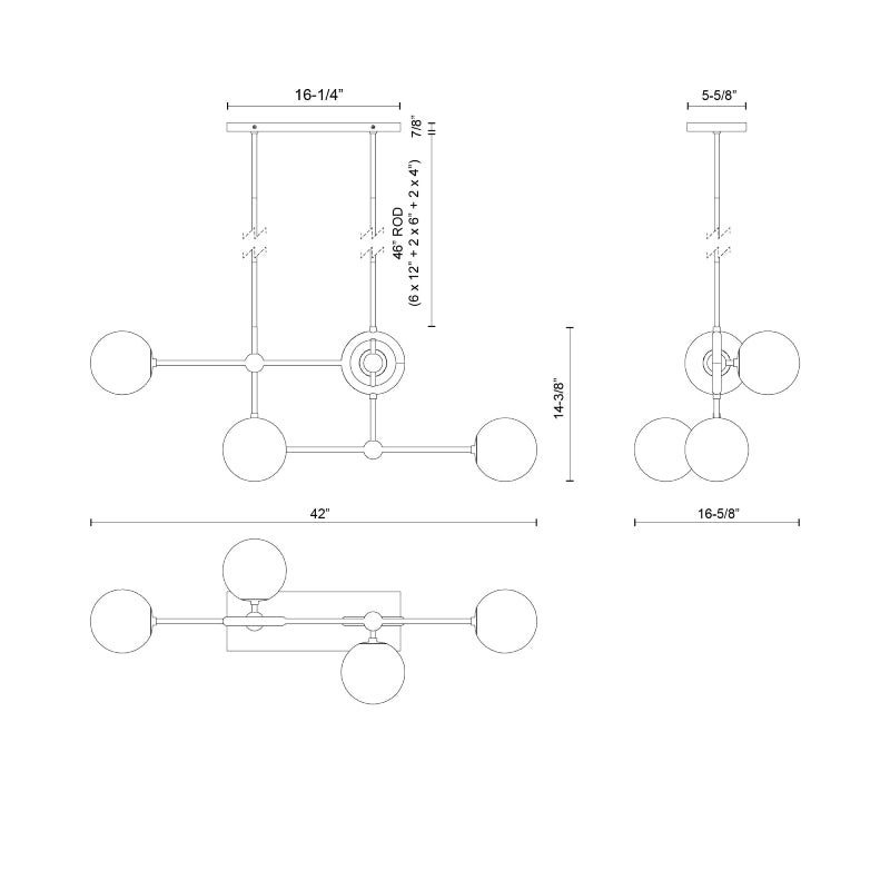 Alora Mood CH407342 Fiore 4-lt 42" Chandelier