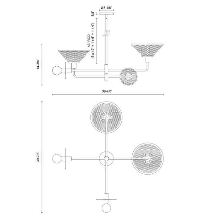 Alora Mood CH432438 Piper 4-lt 40" Chandelier