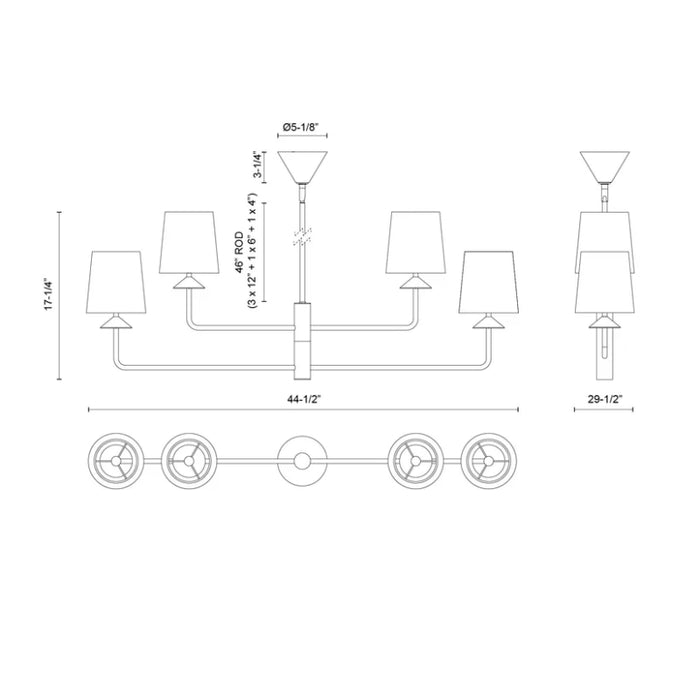 Alora Mood CH497445 Bridgette 4-lt 45" Chandelier
