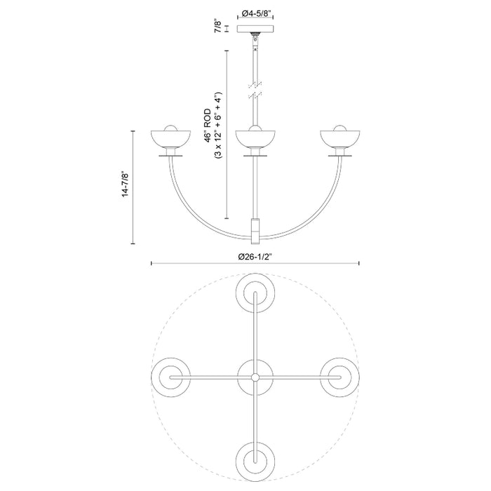 Alora Mood CH515226 Sylvia 4-lt 27" Chandelier