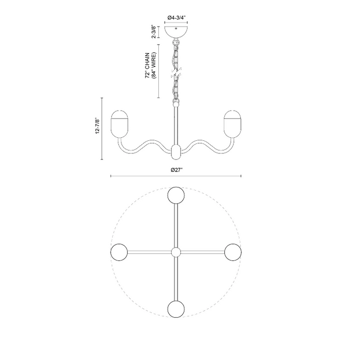 Alora Mood CH558427 Effie 4-lt 27" Chandelier