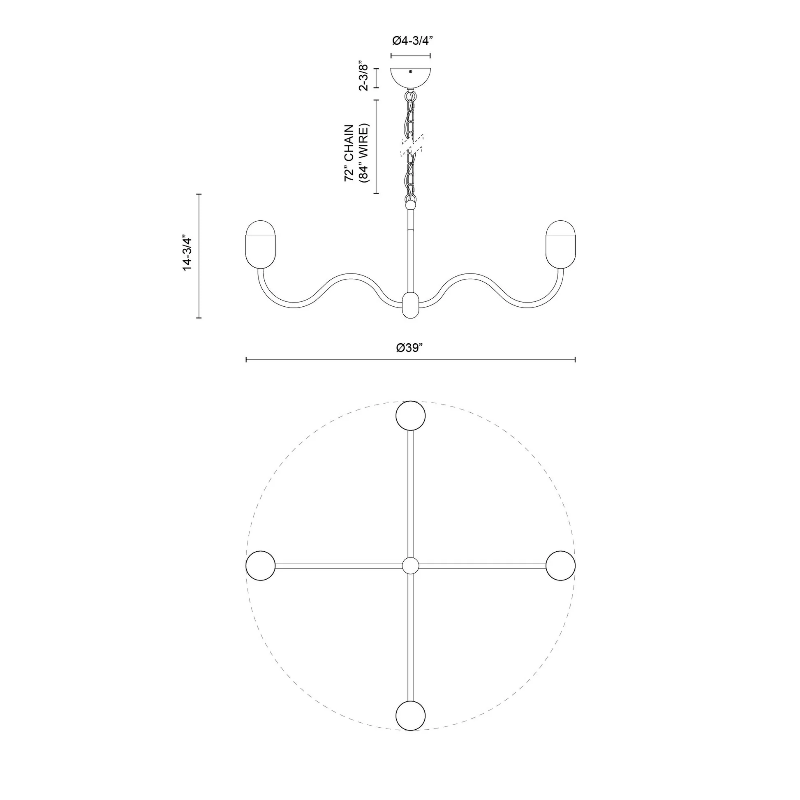 Alora Mood CH558439 Effie 4-lt 39" Chandelier