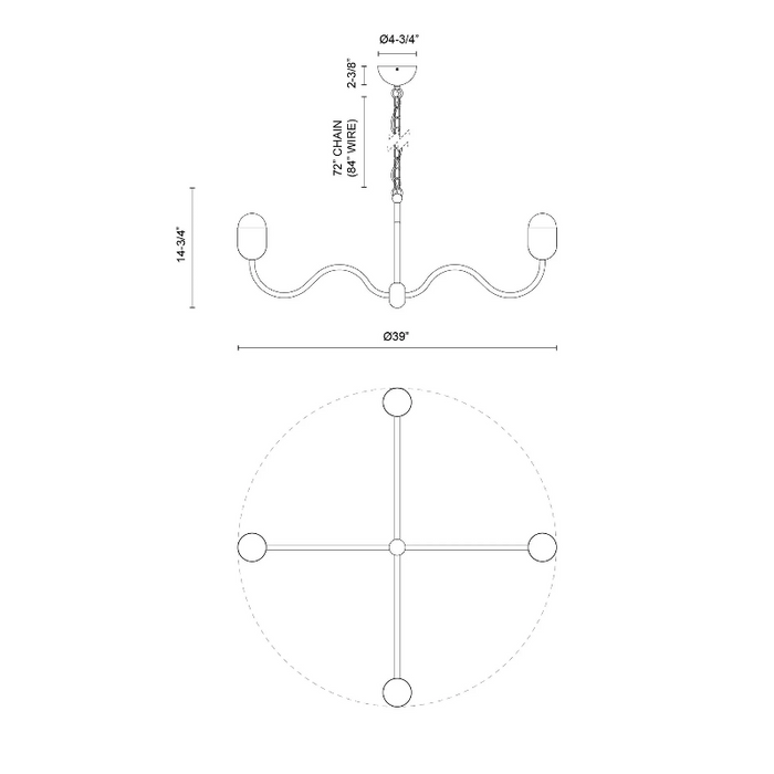 Alora Mood CH558439 Effie 4-lt 39" Chandelier