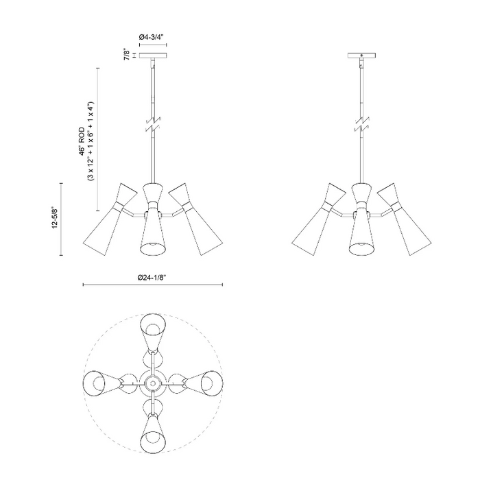 Alora Mood CH574424 Blake 4-lt 24" Chandelier