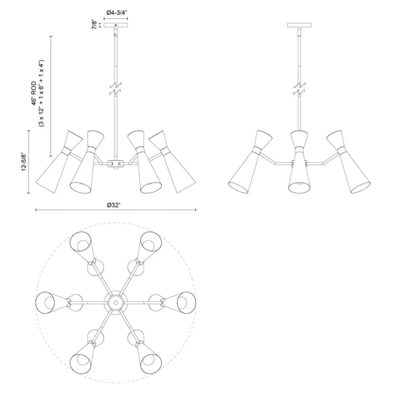 Alora Mood CH574632 Blake 6-lt 32" Chandelier