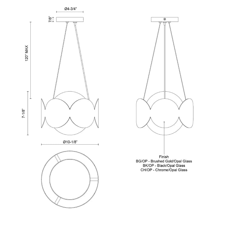 Kuzco CH59810 Ciel 1-lt 10" Chandelier