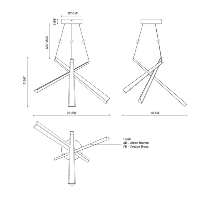 Kuzco CH68127 Lex 27" LED Chandelier