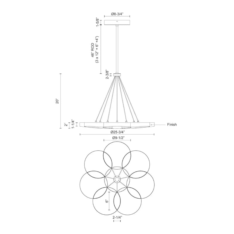 Kuzco CH90826 Maestro 26" LED Chandelier