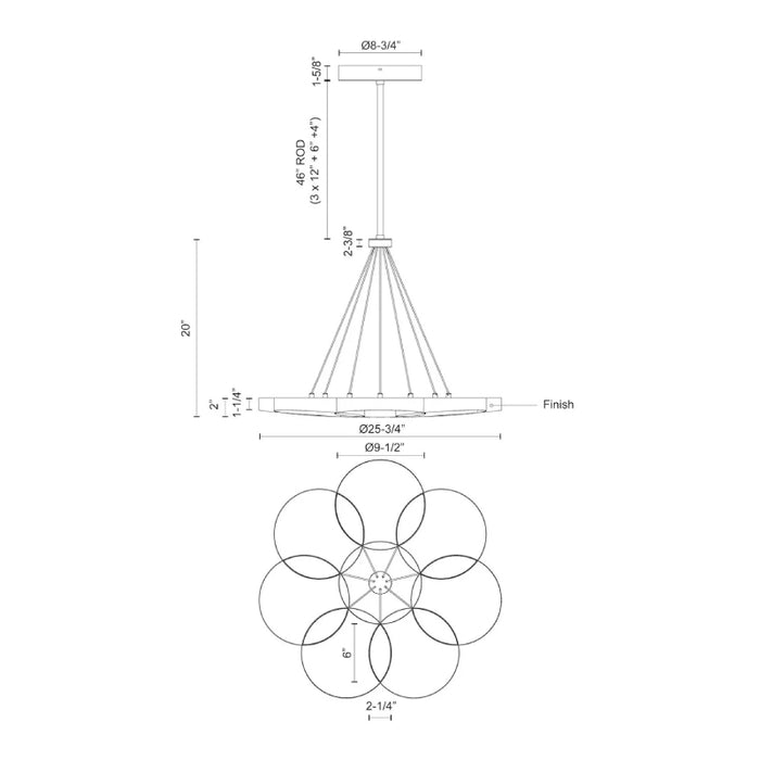 Kuzco CH90826 Maestro 26" LED Chandelier