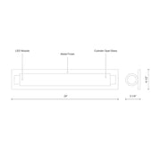 Kuzco VL7524 Charleston 1-lt 24" LED Vanity Light
