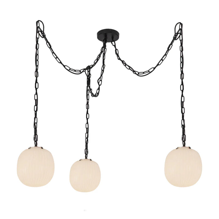 Alora Mood MP579712 Cherise 3-lt 12" Multi Pendant - Matte Black