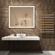 Paris Mirror Chic Rectangle 48" x 35" LED Lighted Mirror, 3CCT Selectable - Black Framed