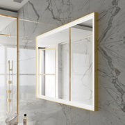 Paris Mirror Chic Rectangle 48" x 35" LED Lighted Mirror, 3CCT Selectable - Gold Framed