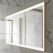Paris Mirror Chic Rectangle 60" x 32" LED Lighted Mirror, 3CCT Selectable - Gold Framed