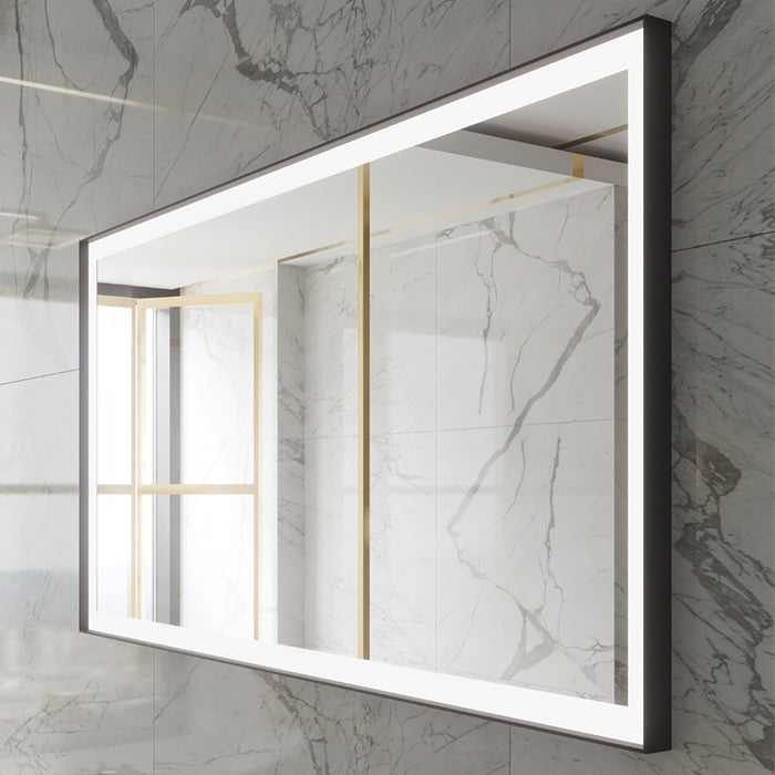 Paris Mirror Chic Rectangle 70" x 45" LED Lighted Mirror - Black Framed