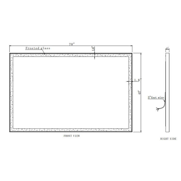 Paris Mirror Chic Rectangle 70" x 45" LED Lighted Mirror
