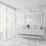 Paris Mirror Chic Rectangle 85" x 40" LED Lighted Mirror, CCT Selectable - Gold Framed