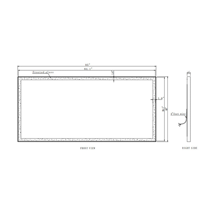 Paris Mirror Chic Rectangle 85" x 40" LED Lighted Mirror, CCT Selectable