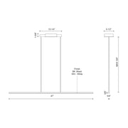 Kuzco LP14947-UNV Chute 1-lt 47" LED Linear Pendant, 120-277V