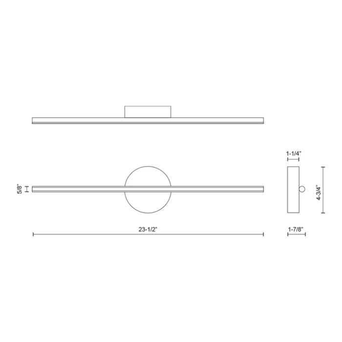 Kuzco WS14923-UNV Chute 1-lt 24" LED Wall Sconce, 120-277V