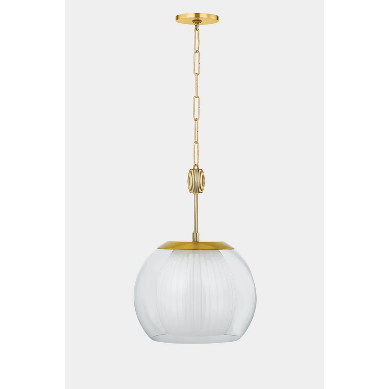 Hudson Valley 7317 Clementon 1-lt 17" Pendant - Aged Brass